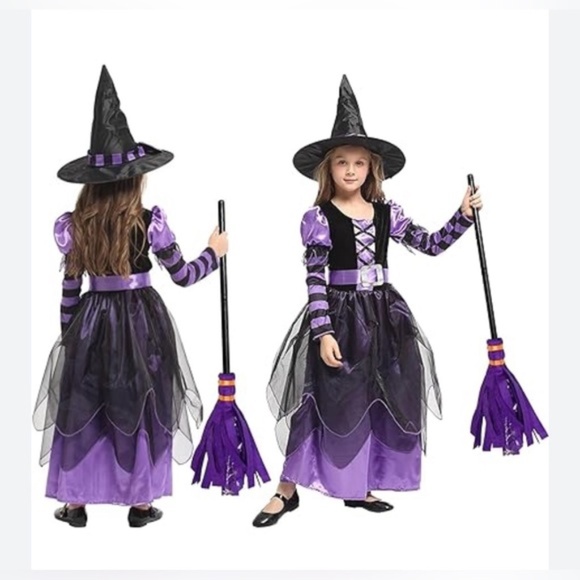 Little Naughty Violet Witch Girls Costume Size Large - Picture 1 of 16